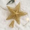 Christmas Tree Top Ornament Metal Star Shaped Tree Toppers Pentagrams Decoration for Home and Mall Parties Supplies
