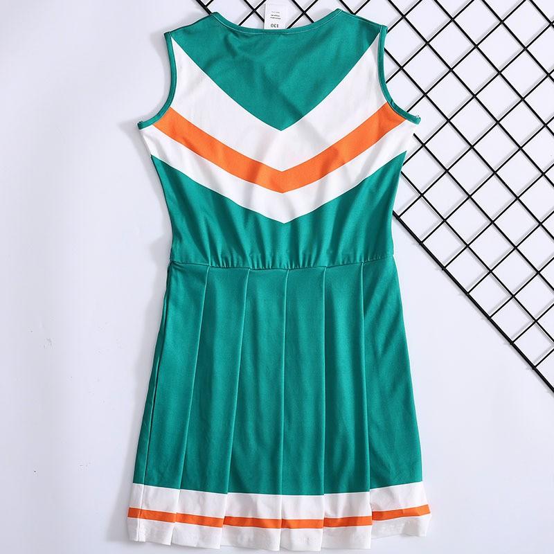 Cheerleading Uniform Set Girls Student Sports Meet Performance Stage Dance Outfit Green