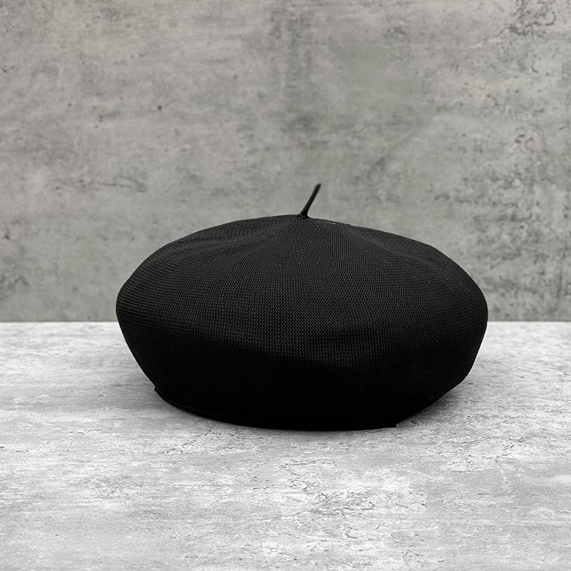 Large Simple Casual Versatile Mesh Hollow Breathable Beret Women Spring And Summer Japanese Bud Hat Big Head Circumference