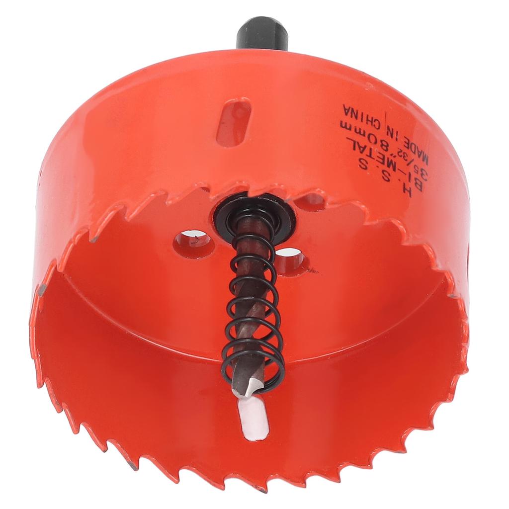 HSS Hole Saw with Mandrel 80mm Cutting Sharply Teeth Hole Drilling Cutter for Soft Metal Wood