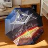 1pc Illuminati All-Seeing Eye Umbrella Portable Folding Umbrella Iron Frame Hole Bone Structure Outdoor Home Umbrella