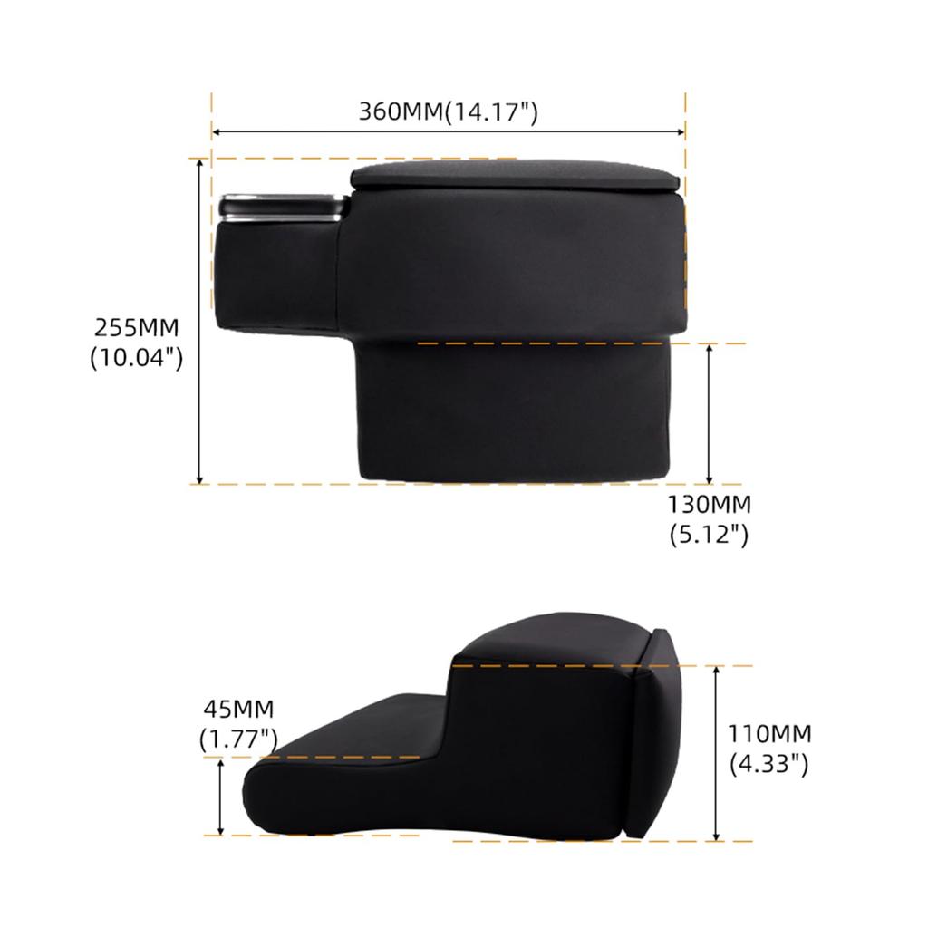 MUTEKI Armrest for Toyota Hiace H200 generation Console Faux Easy with Drink Storage Small Item Set of 2 (Standard 1st-7th GL/Super GL) - Parts, Box,