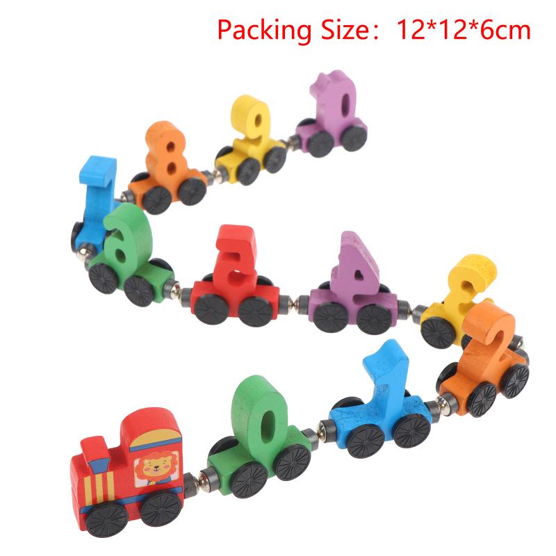 Wooden Magnetic Number Train Set Non Toxic Materials For Toddlers Early Math Learning