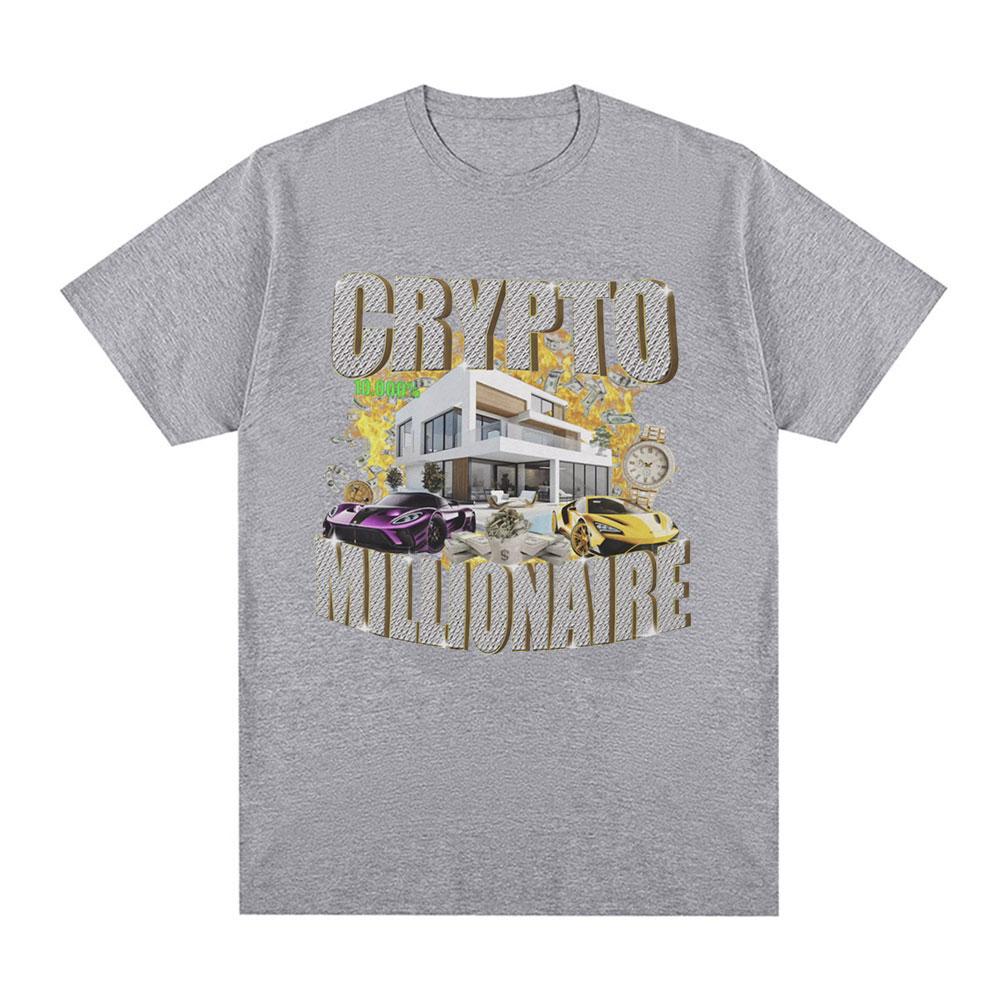 Crypto Millionaire Funny Meme T Shirts Men Women Clothing Casual Cotton Short Sleeve T-shirt Hip Hop Vintage Oversized T-shirts