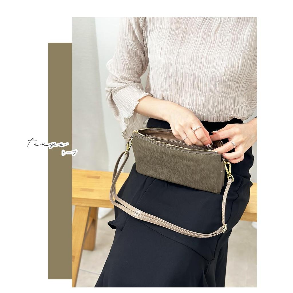 Shoulder Wallet Shoulder Genuine Large Shoulder Smartphone Shoulder Mini for Going Simple [Gisele] Bag, Bag, 3-way Clutch, Pochette, Leather,