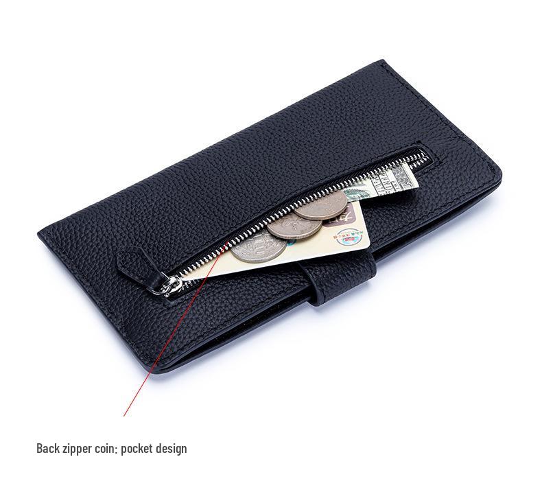 Top Grain Cowhide Women's Ultra-Thin Long Leather Phone Wallet 2025