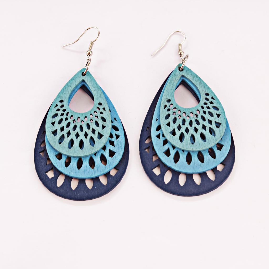 Womens 2025 Handmade Wooden Mixed Color Women's Wood Drop Earrings Summer Vintage Party Gift Women Jewelry Bohemian earrings hot