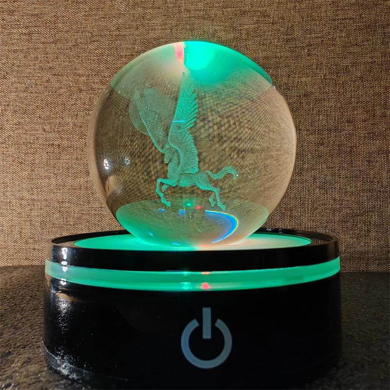 Solar System 3d kristallkula Kristallklot Laser snidad kristallkula med kulstativ Dekorativa planetsfärer Galaxy Födelsedagspresentprydnader