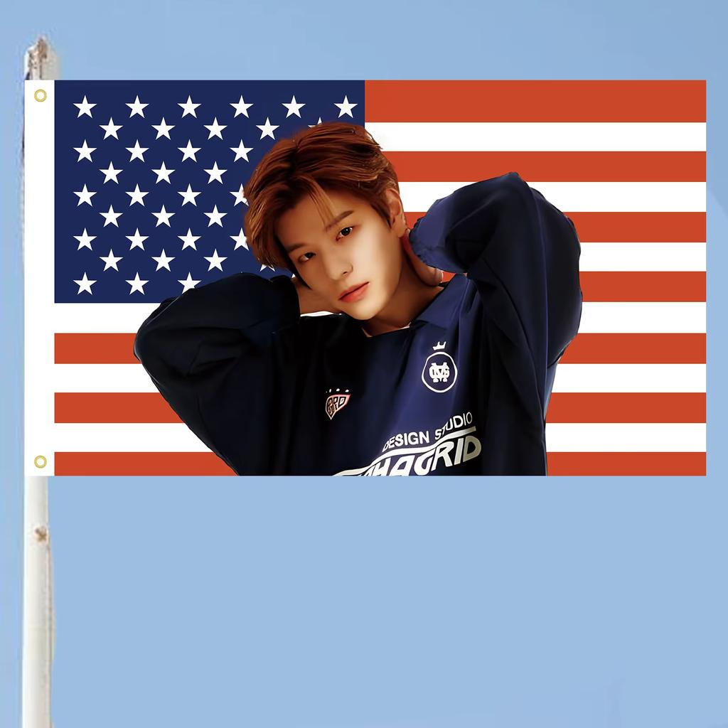 Sungmin Kpop  American flag USA Banner Poster Tapestry Aesthetic Room Wall Art Decor High Quality Bedroom Background Decorations