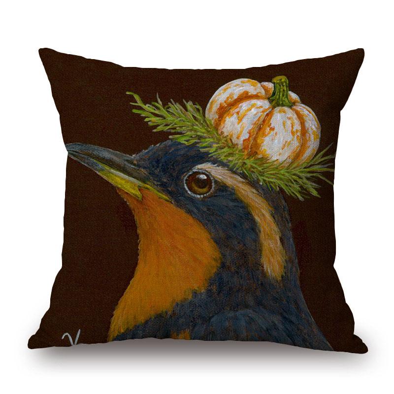 European Painting Goldfinch Rabbit Birds Flower Animals Posters Cushion Covers Decorative Pillows For Sofa XCM