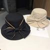 Simple fisherman's hat Children's flat-top sunshade sunscreen hat New bow sun hat Beach basin hat
