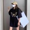 Cotton heavy shoulder short-sleeved t-shirt women's summer new American high-end Hong Kong-style chic half-sleeved 
