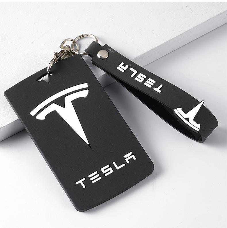 DHKOR1 For Tesla Model 3/y Car Key Card Holder Durable Silicone Protection Case Full Cover Wear Resistant Dust Proof Auto Accessories