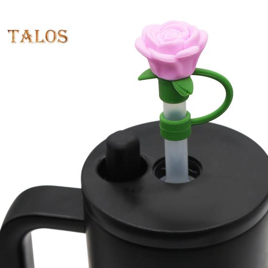 1/9 bucăți capace de paie din silicon pentru ceașcă de 30/40 oz Toppers de paie în formă de floare drăguță pentru pahare Capace de paie de băut rezistente la praf de 10 mm Capace reutilizabile