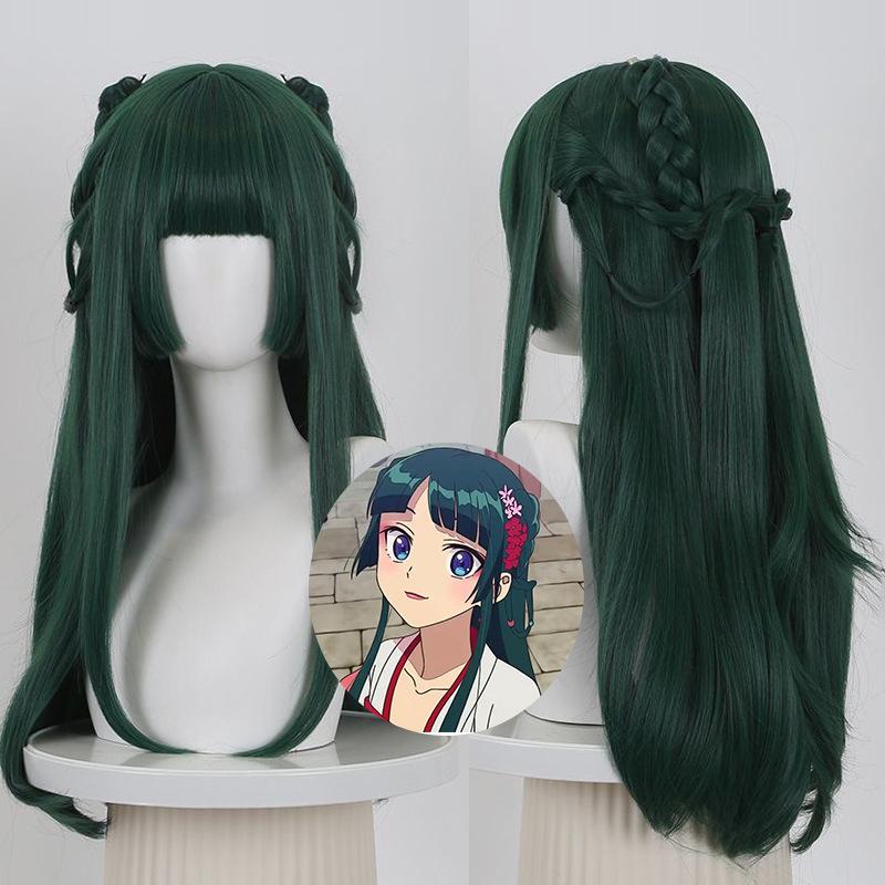 Maomao Cosplay Paruka Deníky lékárnice Kusuriya No Hitorigoto Anime Zelené Syntetické Vlasy Tepelně Odolná Dámská Čepice na Halloween