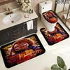 Chucky 3Pcs Flannel Toilet Mat Set Bathroom Rug Bath Carpet Non Slip Home Decor Toilet 3 Pcs Bathroom Textile Set