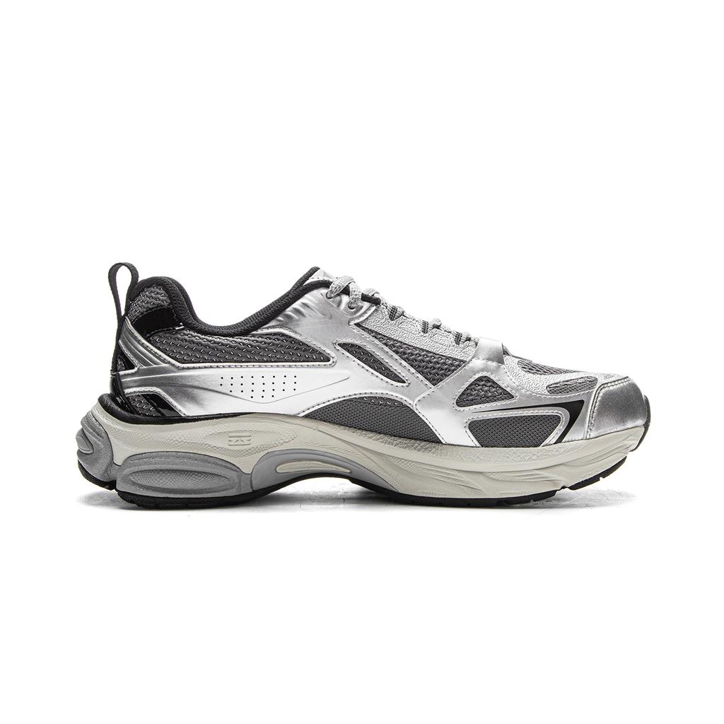 New LiNing Boom Support Cushioning, Slip Resistant, Abrasion Resistant, Rebound Low top Running Shoes Men's Silver Gray ARXV005-3