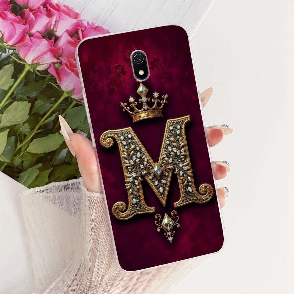For Xiaomi Redmi 8 8A Pro Case Fashion A Z Initial Letters Soft Silicone Back Cover  For Xiomi Redmi8 8ADual Redmi8a Phone Shell
