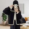 Autumn and winter new loose and thin versatile short coat women's fashion top knitted sweater women's