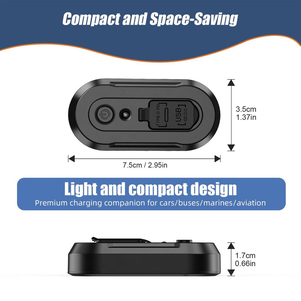 Car Charger With Locator Light Fast Power Inverter Modification Car Chargers For Phone Jump Starting Truck Boat RV Motorcycle