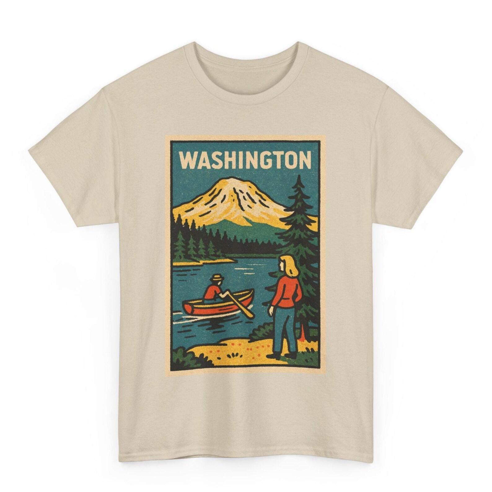 Washington Retro Comic T-Shirt: PNW Evergreen State Graphic Tee S
