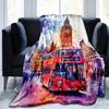 Union Jack London Blanket Soft Comfortable Flannel Blanket For Bed Sofa Chair Nap Travel Camping Blanket