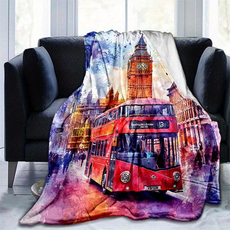 Union Jack London Blanket Soft Comfortable Flannel Blanket For Bed Sofa Chair Nap Travel Camping Blanket