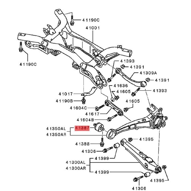 A Pair 4120A125 4120A181 MN101430 4125A062 Bushing Independent suspension arm For Mitsubishi Lancer 2008-2017 Outlander 07-20