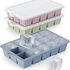 Silicone Ice Cube Tray with Lid: 4-Grid Frozen Soup & Food Storage Box