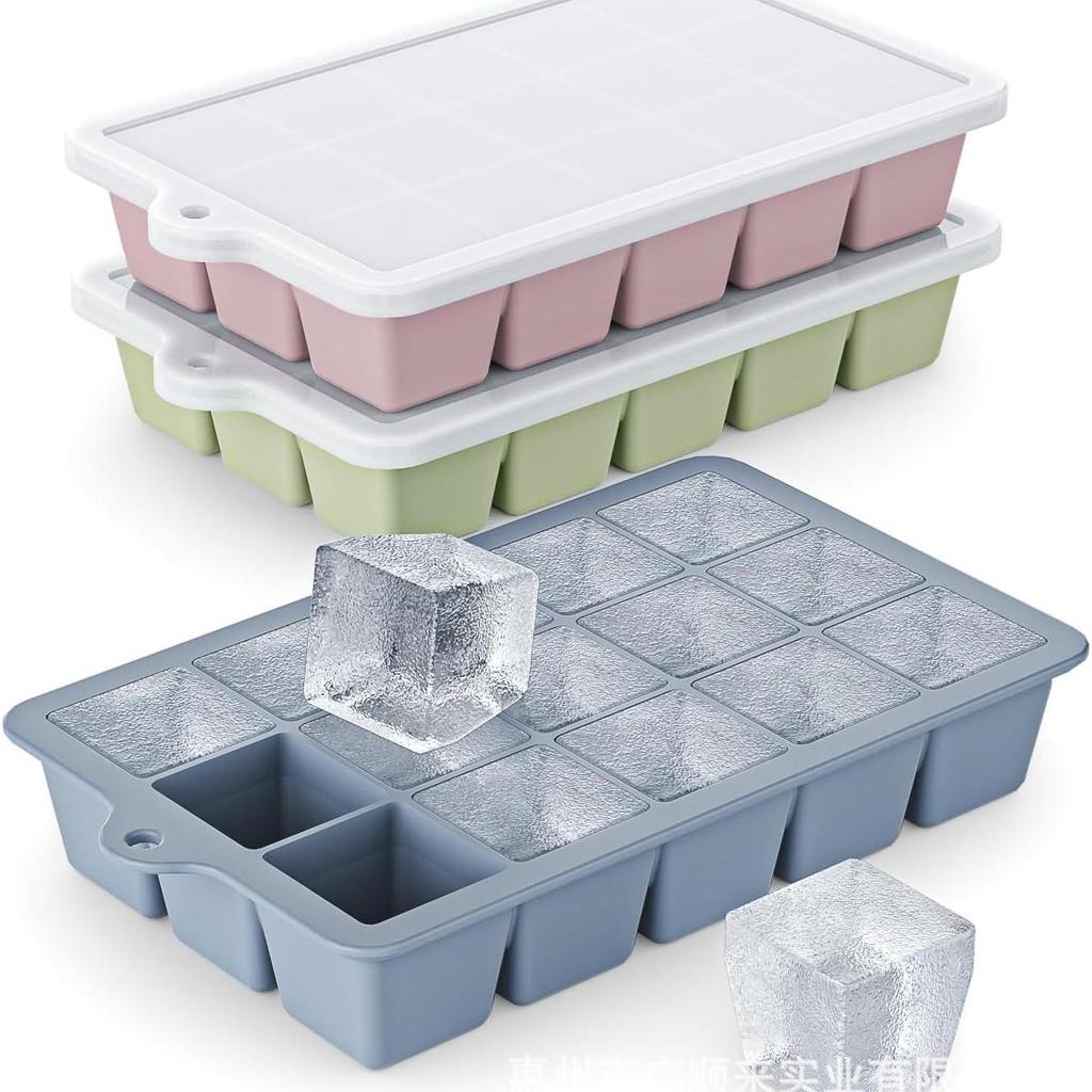 Silicone Ice Cube Tray with Lid: 4-Grid Frozen Soup & Food Storage Box