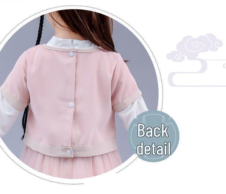 Chinese Style Girls’ Tang Suit Hanfu Costume for School Performances