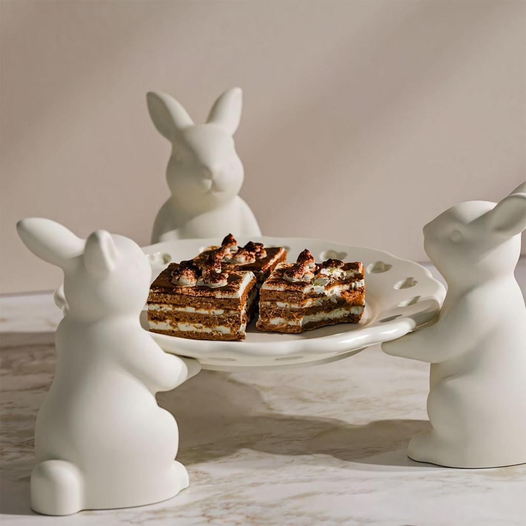 Kaninchen Tablett Silikonform Silikon Niedlich 3D Obstteller Osterhase Tablettform für Thanksgiving Feiertage Party Büros Zuhause Raum