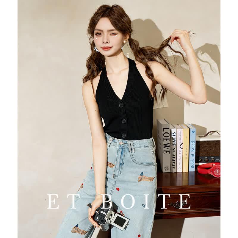 ET BOITE Women s Sleeveless Knit Vest One Size