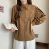 Korean Autumn 2025 Women's Versatile Ruffled Collar Lace-up Shirt