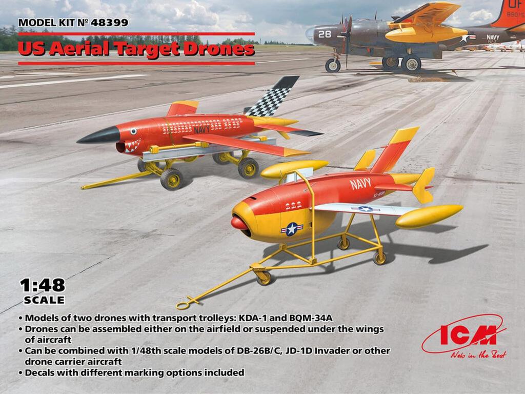 ICM American Target Drone Set of 2 Plastic Model 48399 1/48 (KDA-1/BQM-34A) (Airplane)