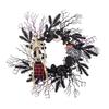 Hanging Artificial Wreath Pendant Skull Gifts Halloween Door Sign Artificial Skull Wreath Ornament Dark Sign