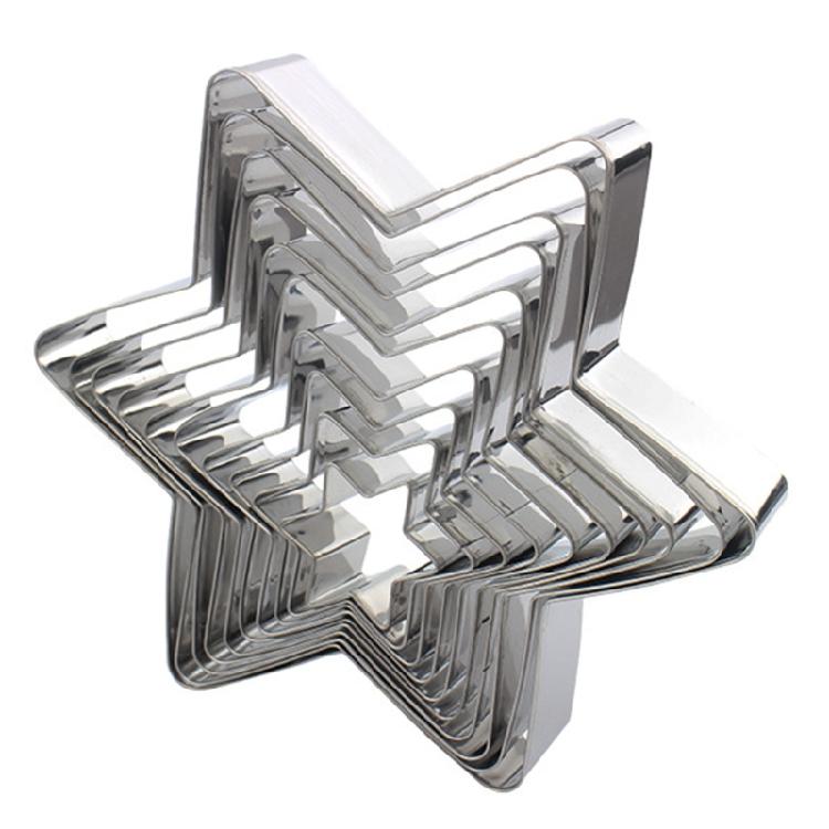 

10 PCS Food-Grade Stainless Steel Star Theme Christmas Cookie Cutter Baking Gift 1