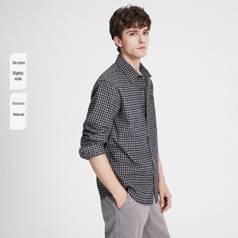 Navigare Men's Plaid Long-Sleeve Overshirt