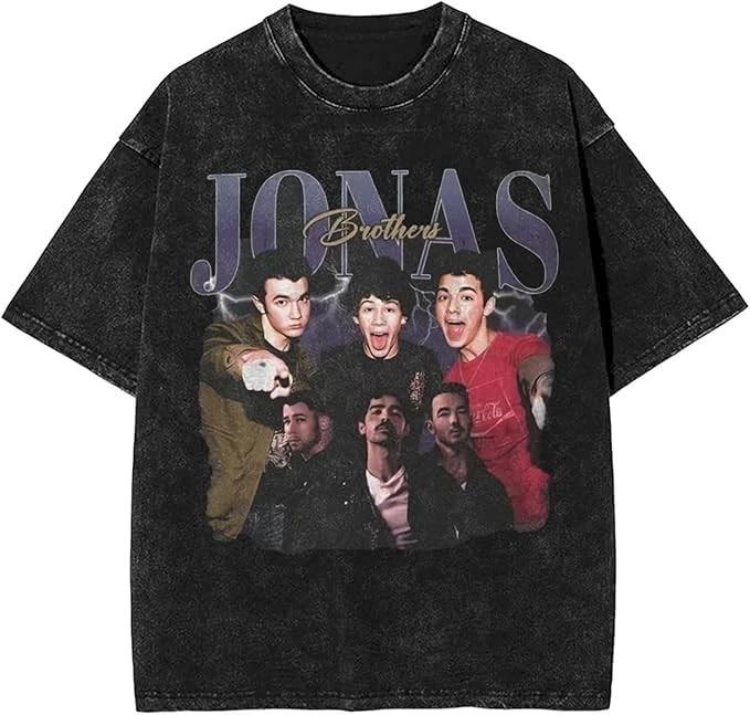 Jonas Brothers Short Sleeve T-Shirt - Vintage Charcoal - Size Medium - Brand New 140