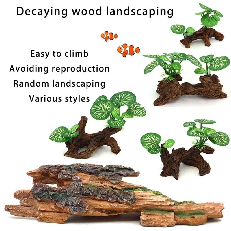 Life Like Tree Root Aquariums Ornament Easy To Clean Resin Fishtanks Landscape Decoration for Safe Fish Shrimp Habitats