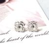 Korean Style Four-Leaf Clover Stainless Steel Ear Stud Earrings for Women