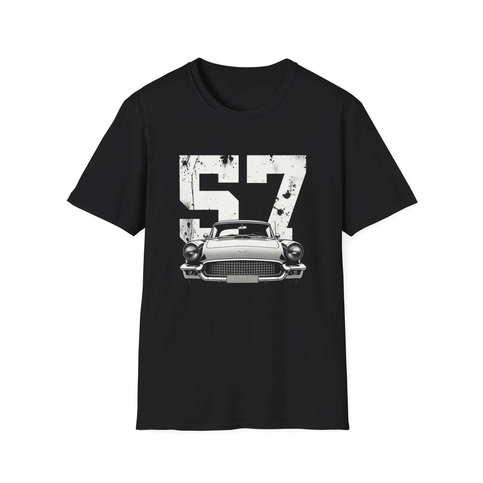 57 Thunderbird Classic Car Distressed Graphic Vintage T-Shirt XS