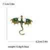 Enamel Dragon Brooches for Women Unisex Rhinestone Necklace Flying Dragon Pins Banquet Party Backpack Gifts Jewelry Accessories