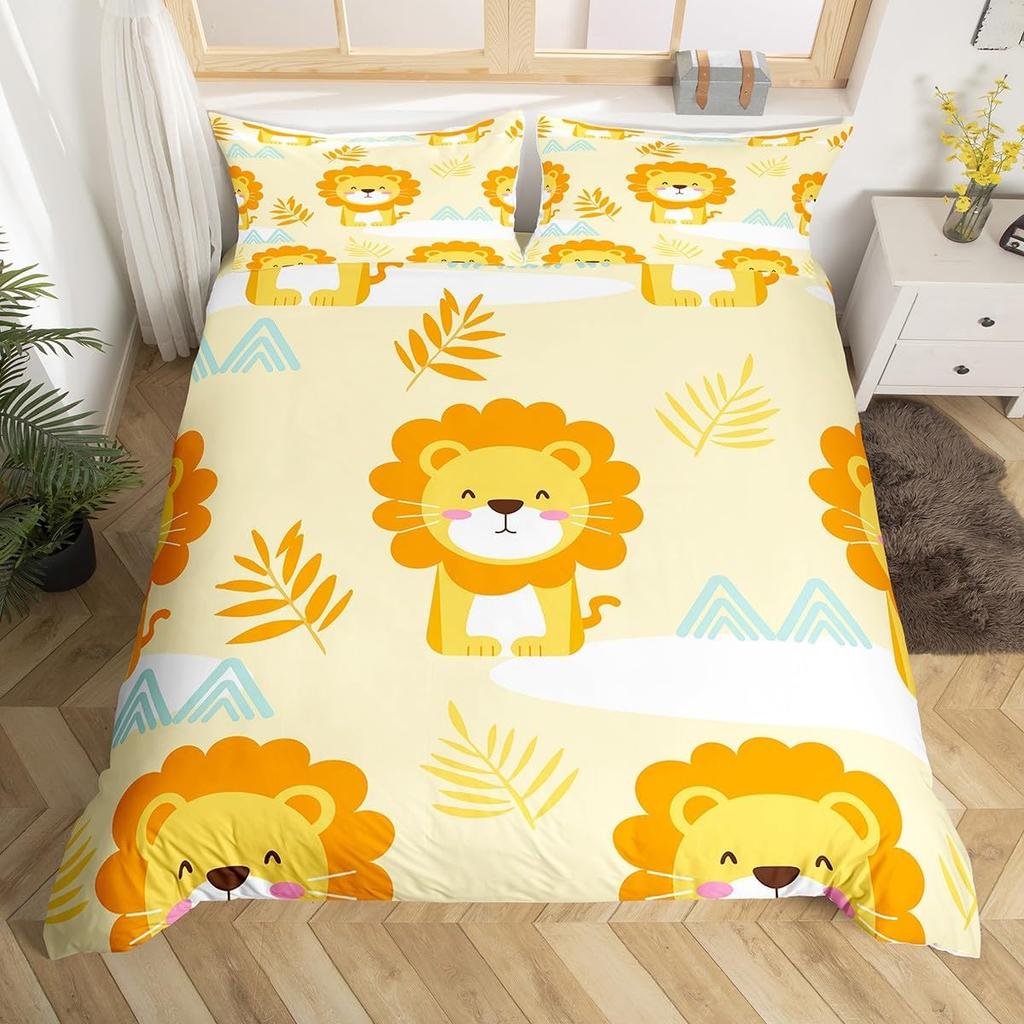 New Cute Farm Animals Duvet Cover King Size Cartoon Sheep Quilt Cover for Kids Boys Girls Teens Cute Animal Bed Set 3 Piece Set