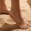 Bohemia Charm Summer Beach Gold Color Stainless Steel Double Layer Anklets for Women Personality Fashion Foot Jewelry Gift