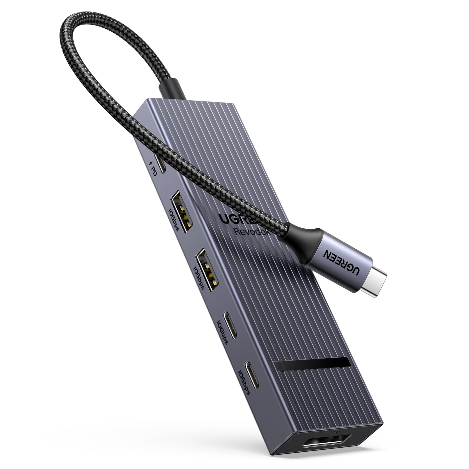 

UGREEN Revodok Expansion Hub with DP PD100W 10Gbps Aluminum Compatible with and iPad Pro USB-C Hub, 6-in-1 Output, 4K@60Hz, Charging, USB-A & USB-C