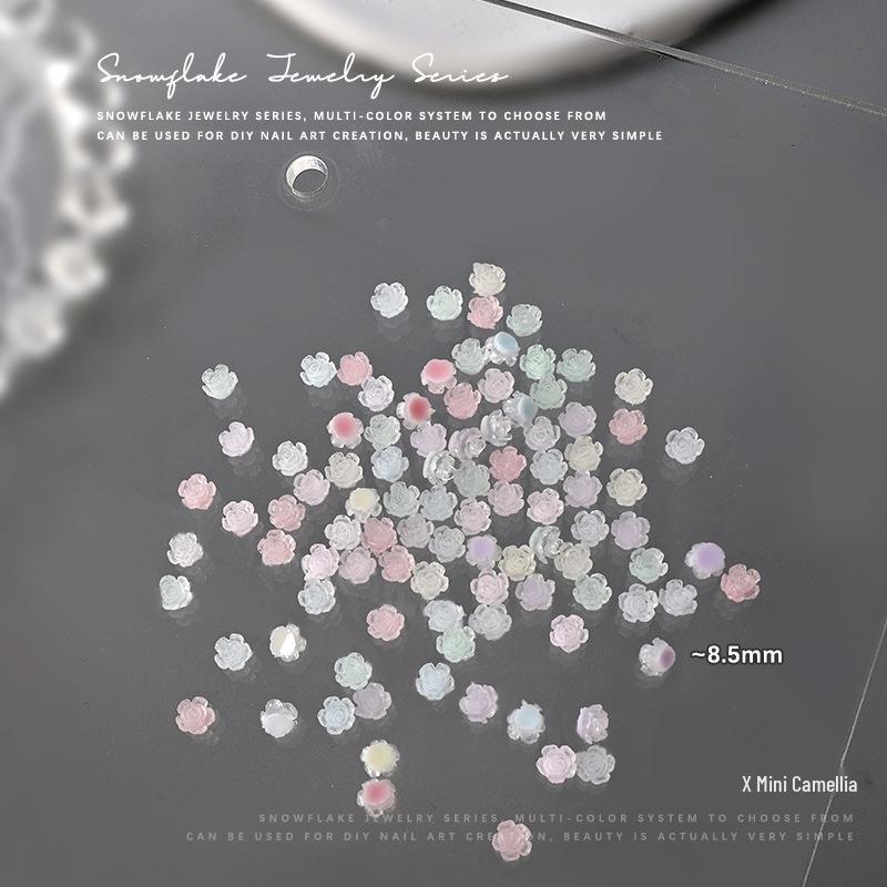 

3D Floral Resin Camellia Nail Art Pack - 100 Mini Flowers