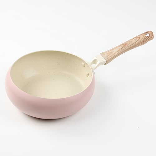 Pearl Metal Frying Pan, 22cm, Marble Diamond Finish, Induction and Gas Compatible, PFOA-Free, PTFE-Free, Metal Spatula Compatible, Cha-pan (HC-902)