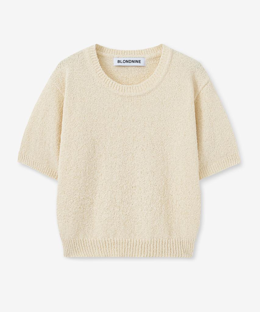BLOND9 Boucle Short Sleeve Round Knit ( 5 Colors )