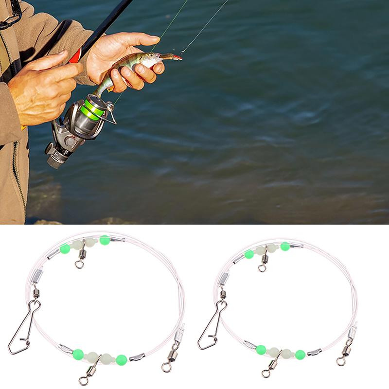 Angelzubehör Wirbel Nachtleuchtende Perlen Stifte Röhrchen Verbinder Angelwirbel 1 oder 2 Haken für Angelschnur und Gewicht